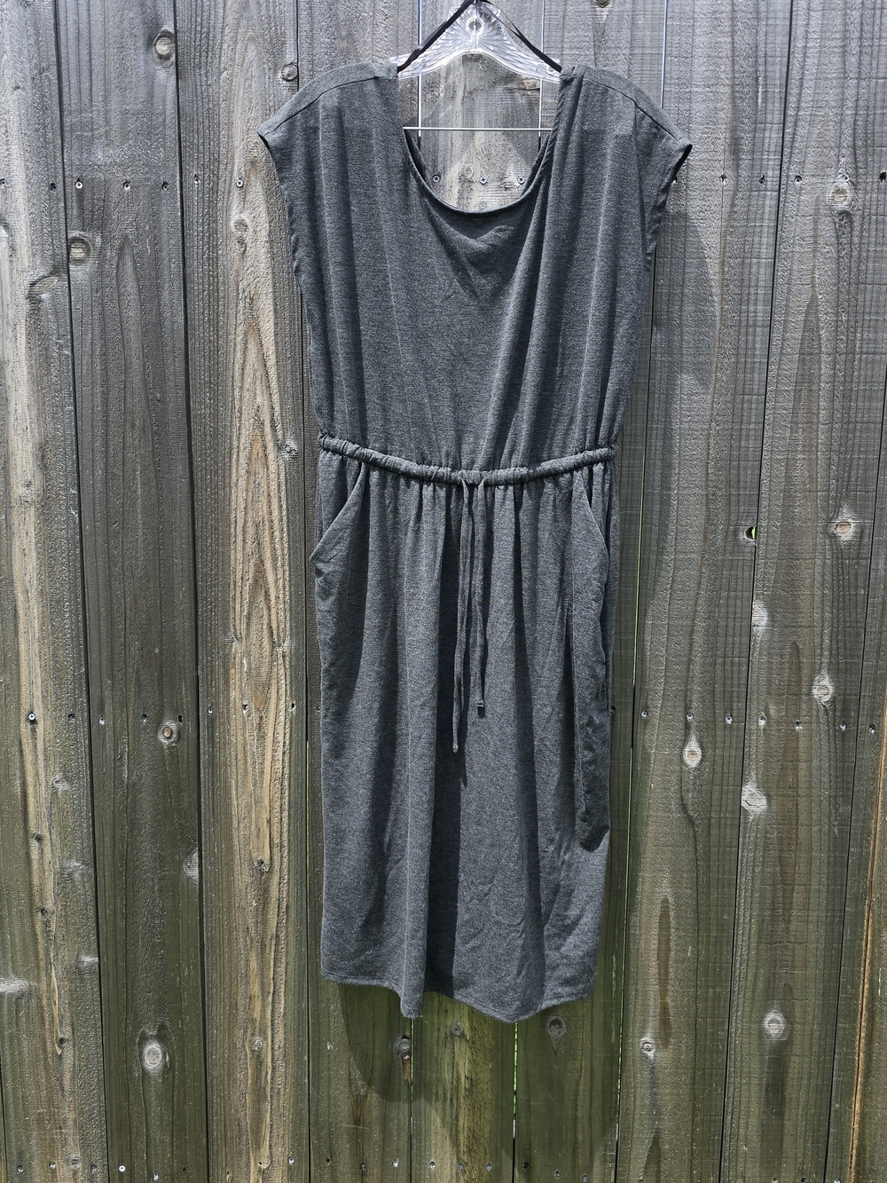 Torrid Midi Jersey Cross Back Slit Skirt Charcoal Heather Grey Size 0, L, 12 NEW - Picture 2 of 12
